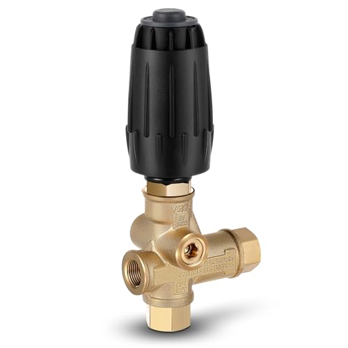 Threlaco 1 Pack Vrt3-310 Pressure Washer Unloader Valve Black Spring 10.5 Max Gpm (40 L/min) 3/8 F Outlet 4500 Psi