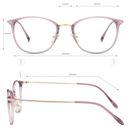 Image of Firmoo Blue Light Glasses, Vintage Overall Round Readers Lightweight Computer Eyewear Frame for Women Men