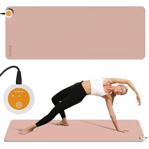 OGOGO-Heating Pad, 72 x 26.7 x 2/5 inch, Hot Yoga Mat, Heated Yoga Mat for Period Cramps, 120V Heated Rug Suitable for Yoga,More Comfortable Fitness Mat in Winter,Heating Pad Cover