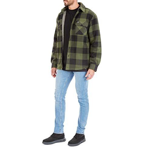 Image of Smith's Workwear Men's Sherpa-lined Plaid Fleece Shirt Jacket