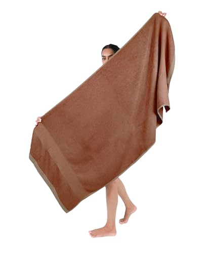 Image of Doctor Towels, World's First Banana Terry Bath Towel, 400 GSM | Dermatologist Tested for Sensitive Skin | 70 x 140 cm Towels for Bath Large Size | Clinically Tested to Help Reduce Acne - Brown
