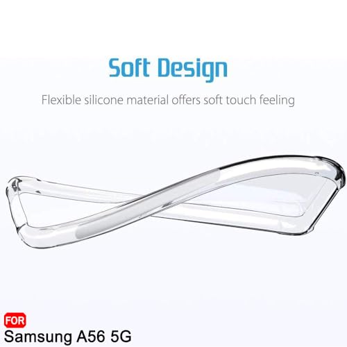 Image of TheGiftKart Transparent Crystal Clear Back Cover Case for Samsung Galaxy A56 5G | Shockproof Soft TPU Case | Cushioned Edges for Ultimate Protection Back Cover Case (TPU, Transparent)