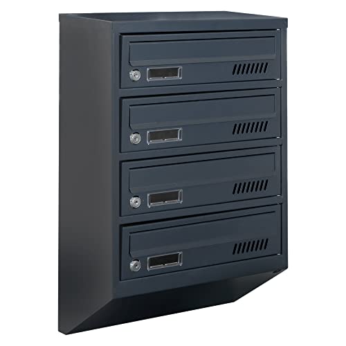 Boîtes aux Lettres avec Fixation Murale Euro GDS 4 RAL 7016