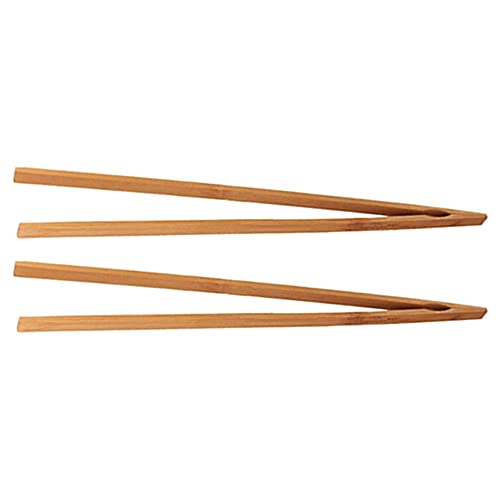 2 Reusable Bamboo Toast Tongs 12" Bread Bacon Bagel Fruit Toaster Wooden Cooking #TOP4