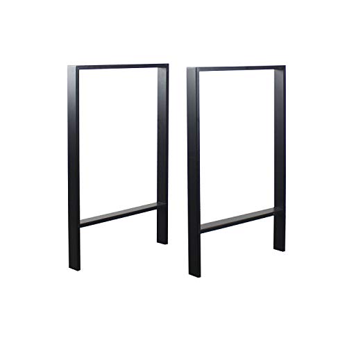 TOKIKA Table Legs H28 x W17.7 Inch Black,Dining Table Legs Metal Table Legs H-Shaped,Office Table Legs Computer Desk Legs Country Style Table Legs,Set of 2