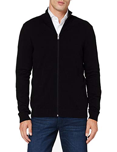 SELECTED HOMME Slhberg-Cárdigan B Noos con Cremallera Completa Sudadera, Negro (Black), L para Hombre