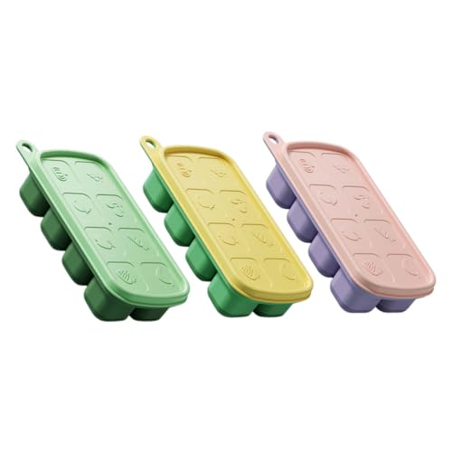 Molde para cubos de hielo de silicona 3 piezas con tapa miniatura 1