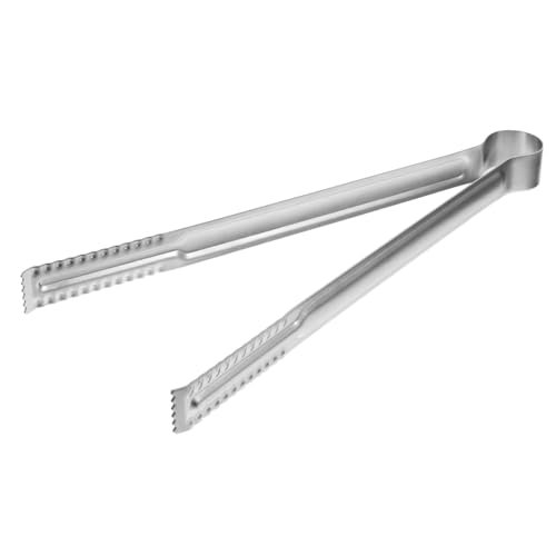 Cabilock 1Pc Stainless Steel Barbecue Tong Clip Ergonomic Kitchen Gadget for Cooking Baking Serving Versatile Food Tong for Restaurant Hotel Buffet Home Use Silver