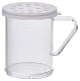 Winco 10oz Dredge with Clear Snap-on Lid, Extra Large Hole
