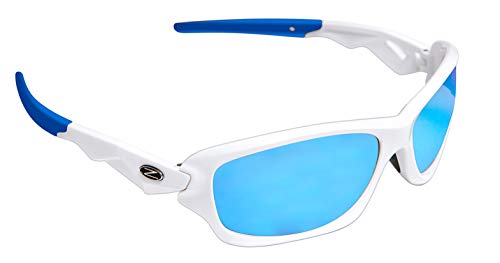 Ray-Zor Rayzor profesionales ligeros UV400 plata Deportes Wrap Cricket Gafas de sol, con una antideslumbrante Lente Azul Iridium.