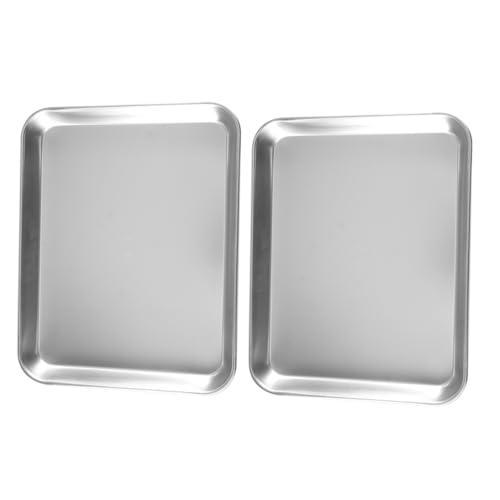 Unomor Medical Stainless Steel Trays Flat 2-Piece Breading Trays Set and Easy to Clean