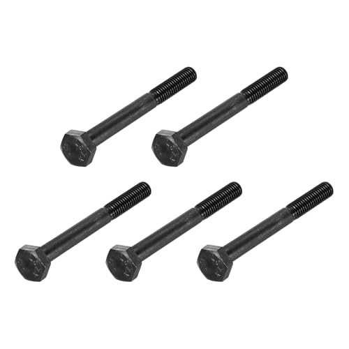 Image of METALLIXITY Hex Bolts (M8-1.25x75mm) 5Pcs, Carbon Steel Fully Threaded Black Oxide, Coarse Thread UNC Hex Head Screw Bolt - for Furniture Repair
