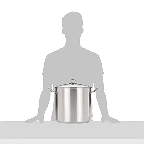 GSW Stahlwaren GmbH Jumbo Cooking Pot, Silver/Clear, 30 x 28 cm, 20 Litre