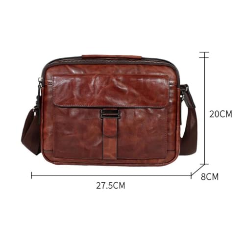 Travel Bags Mens Crossbody Bags Waist Packs Casual Daypacks Genuine Leather Shoulder Bags Messenger Bags 10.8Inch(Brown)4