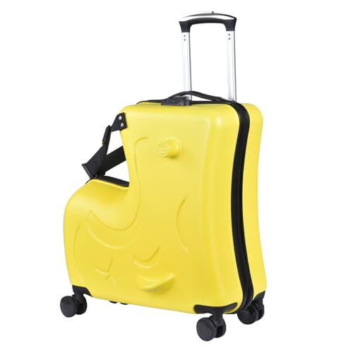 Toddler Ride on Suitcase - Travel Suitcase,Childrens Travel with Safety Belt, Wheels for Boys Girls Toddler