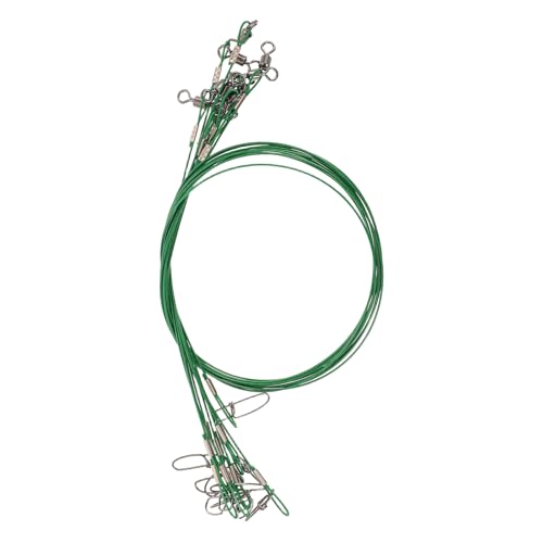 Toyvian 10 piezas líder de pesca acero 150lb verde 50cm miniatura 1