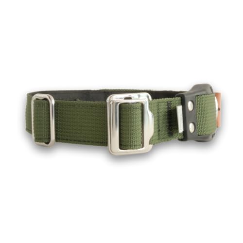 WowWow Advanced Khaki Hundehalsband mit Leine - Metallverschluss - Größe S 33-38 cm, innovatives Halsband mit - bekannt aus der Höhle der Löwen (S)