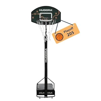 HUDORA Soporte de Baloncesto Playoff 205 - Canasta de Baloncesto Ajustable en Altura con Soporte y Ruedas para niños y Adolescentes - Canasta de Baloncesto Exterior móvil para jardín
