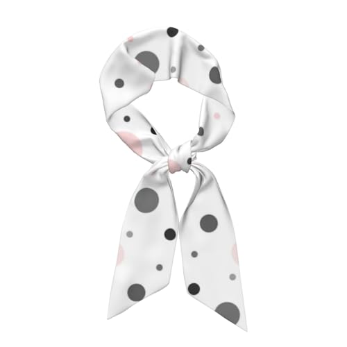 Red Gray White Modern Polka Dot Graphics Print Head Scarf for Women - Smooth, Breathable & Lightweight - Hair Wrap, Scarf