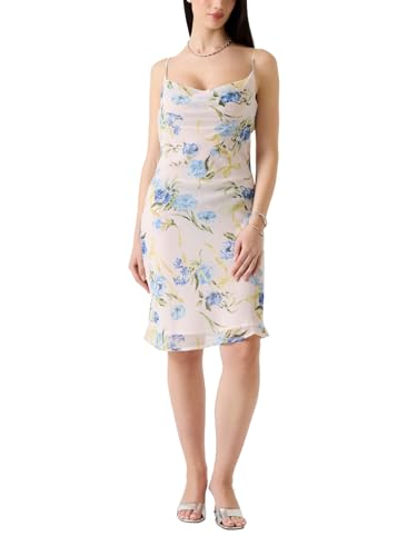 guess ladies dresses Womens Eco Sleeveless Linda Mini Slip Dress, Ribbon Floral Print, Extra Small at Amazon Women's Clothing store Designed for adult females Color:Marron menu:Shop_All Dress, JS Boutique, Black