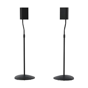 SANUS Speaker Stands Pair – Adjustable Height Speaker Stands for Satellite & Bookshelf Speakers up to 3.5lbs – Tool-Free Adjustment & Easy DIY Assembly