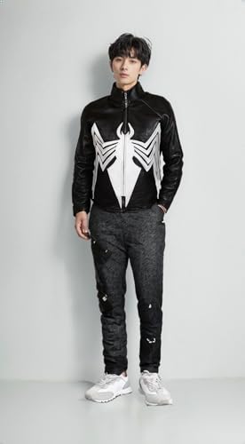 venom Crawal Faux PU Mens Black Leather Jacket4