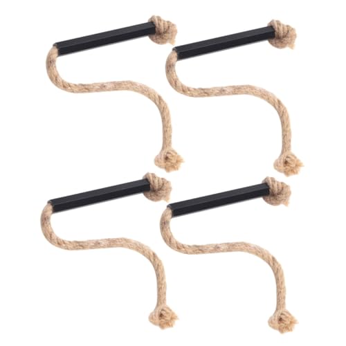 OFFSCH 4pcs Fire Starter Rope Portable Fire Starter Cord for Camping Weather Resistant for Outdoor Cooking BBQ Hiking and Emergency Situations