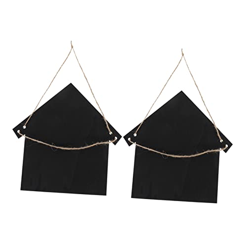 COMPUKAS 2 Piezas Pizarra Tiza Colgante Madera Black