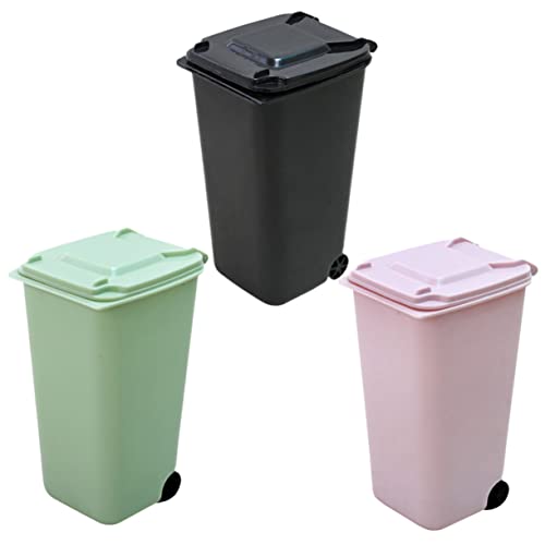 Holibanna 3Piezas Mini Cubos de Basura para Escritorio Papelera de Resistente para Organización de Desechos Casa y Oficina Colores
