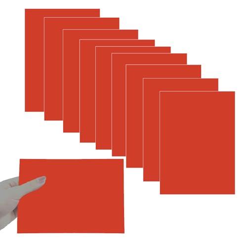 Image of 10Pcs Red Anodized Aluminum Sheet 5 inch x 7 inch x 1 /32 inch (0.8mm) Corrosion-Resistant Metal Plates for Laser Engraving, DIY Crafting, Sign Making, Home Decor