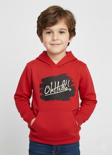 Image of Mack Jonney Boys' inchAwesome inch Printed Fleece Hoodie - Warm Winter Sweatshirt with Kangaroo Pocket -M5452