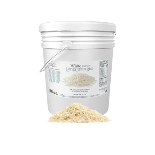 Mountain High Organics Certified White Long Grain Rice 6 Gallon/40 LB Bucket
