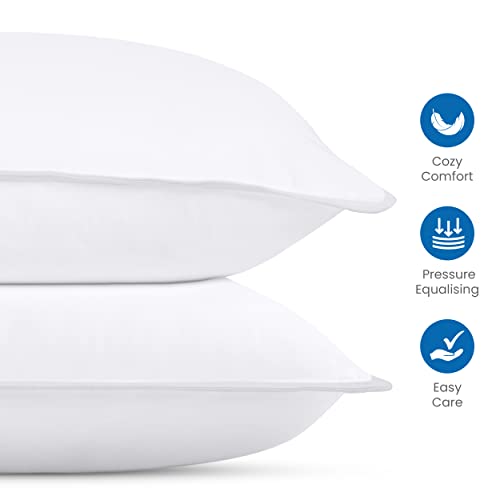 Utopia Bedding KopfKissen (2er Set), 50 x 70 cm Schlafkissen, Atmungsaktiv et Weich Kissen (Weiß)