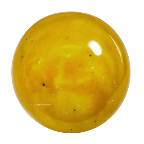 Image of Certified Yellow Jasper Crystal Ball for Meditation - Premium Crystal Vastu Items for Home and Feng Shui Items for Good Luck - Ideal for Pooja Supplies and Spiritual Practices (1.5 inch Inch)