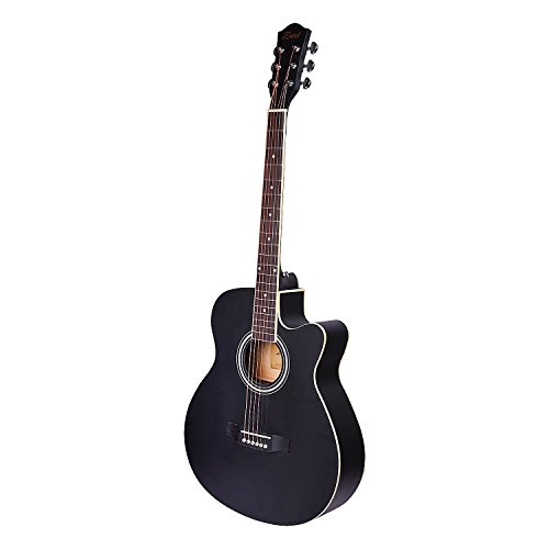 Image of Zabel Acoustic Guitar 40 Inches Matt Finish, Black, With Combo Guitar Bag, Strings, Strap And Picks