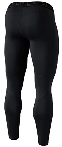 TSLA Men's Thermal Compression Pants, Athletic Sports Leggings & Running Tights, Wintergear Base Layer Bottoms, Authentic(yup43) - Black, Large - Thumbnail 5