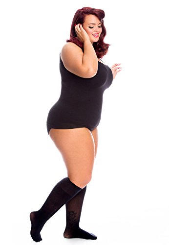 All Woman Plus Size SuperWide Knee Highs 40 Denier 29" Stretch Stockings - Single Pair3