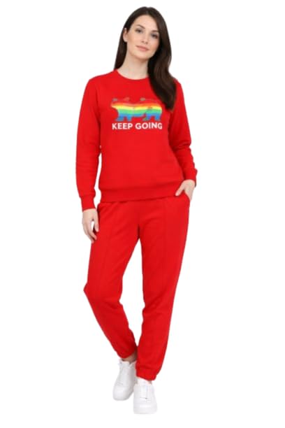 maysixty Women’s Red Ochre Fleece Sweatshirt – Winter Warm Full Sleeve Pullover, Relaxed Fit, Round Neck Cozy Casual Top-picture-13