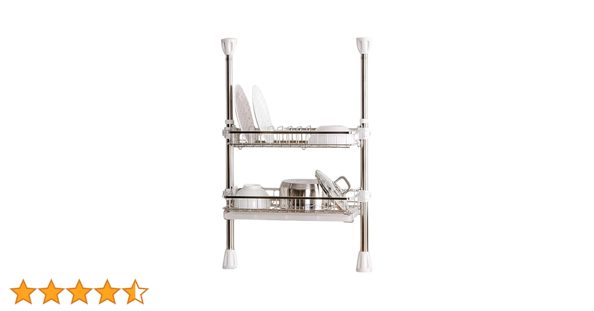 シンク上突っ張り水切りラック 2段ラック 高さ52-82cm 楽天市場】シンク上突っ張り水切りラック 2段ラック 52-82cm 58