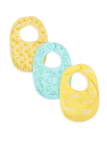 Image of Kidbea Organic Cotton Baby Bib, Adjustable Snap Closure Soft Absorbent Feeding Bibs Apron for Newborns & Infants Child With Cute Prints | Reusable Baby Essential