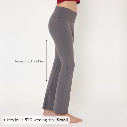 Image of Terractive Cuddle Flares for Women | TerraSoft Ultra Soft, Super Stretchy & Sweat-Wicking Flare Pants | High-Waist Tummy Tuck Workout & Lounge Pants