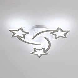 Lamparas De Techo Ikea Usa Goeco Lampara LED Techo, Lampara Moderna 40W 4500LM, Plafón de Acrílico Blancas para Sala de Estar Dormitorio Cocina, Diámetro 54cm Luz Blanca Fria 6500K