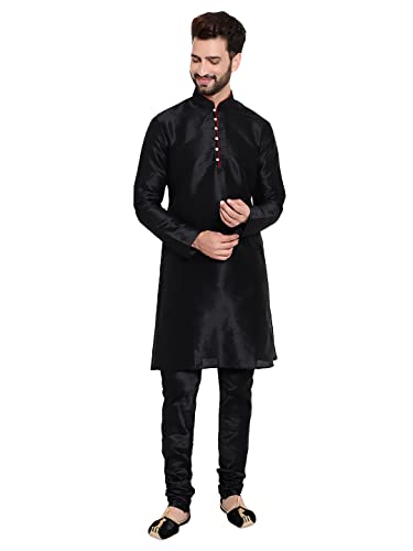 Image of HUZUR Mens Silk 6 Loop Kurta Pajama
