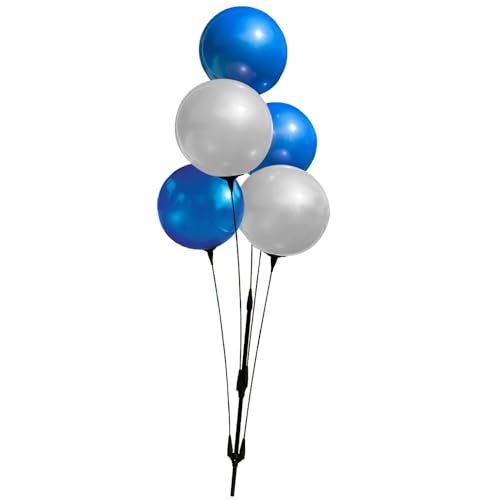 Image of Reusable Outdoor Balloon Clusters - Helium Free, All-Weather, Durable, Plastic Balloons for Advertising, Real Estate, Grand Openings & Events (Blue and White)