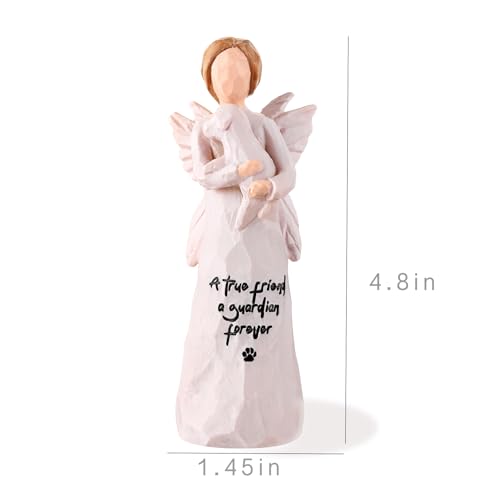 Estatua Angel con Perro, Figura Decorativa Pintada a Mano miniatura 2