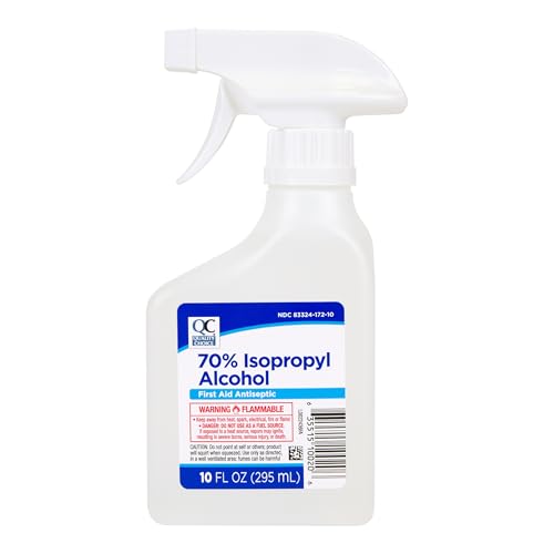Quality Choice First Aid Antiseptic 70% Isopropyl Alcohol for Minor Cuts Scrapes and Burns Spray 10 FL OZ