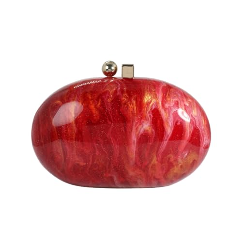 Image of Acrylic Evening Clutch Bag for Women Shell Shape Shoulder Crossbody Bag Glitter Marble Purse Handbag