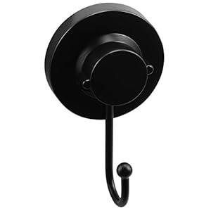 Cornat T3402501 handdoekhaak 3-in-1, 3 verschillende bevestigingsmogelijkheden met zuignap, kleefpad en boring, kleur, zwart (mat), T3402501