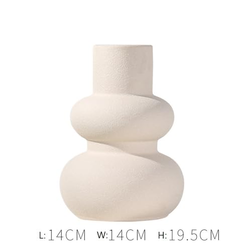 Vase en céramique blanc haut de gamme aux lignes en spirale - 3