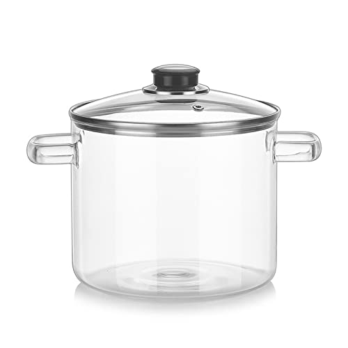 Olla de sopa de gran capacidad, estufa eléctrica de cerámica, olla de cocina, fideos instantáneos, olla de sopa doméstica, olla de sopa estofada con tapa, olla de vidrio de doble oreja